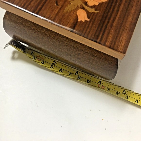 Vintage wooden Mozart Magic Flute Music Box Made in Italy Reuge velvet lining - Picture 10 of 10